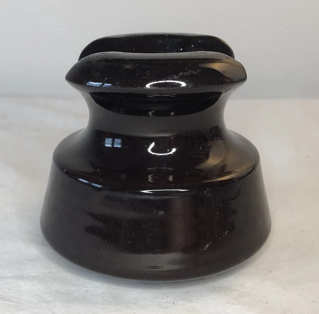 Vintage Brown Glazed Ceramic Insulator Locke 2 USA
