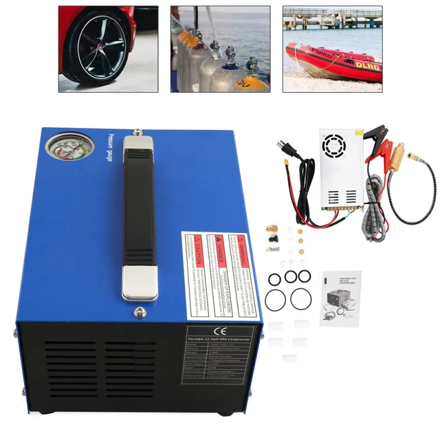 PCP Air Compressor Portable 4500PSI/30Mpa Water/Oil-Free with8MM Quick-Connector