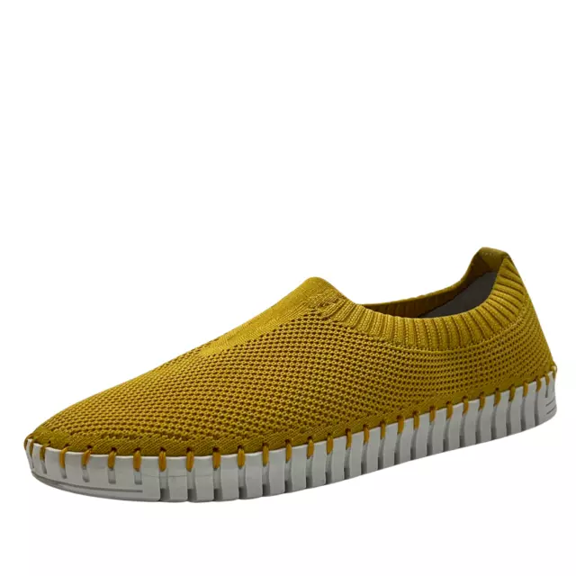 Eric Michael Lucy Women's Yellow Stretchy Knit Slip-on Fashion sneaker EU38