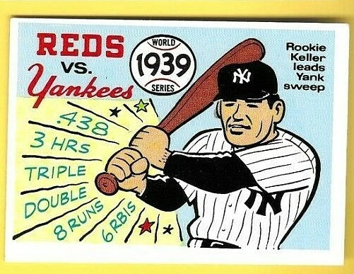 1970 Fleer R.G. LAUGHLIN WORLD SERIES 1939 REDS v YANKEES #36 Blue Back EX