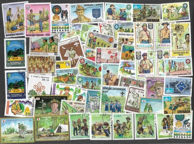 Scouts   On Stamps 200 All Different Collection(Inc.some Guides)