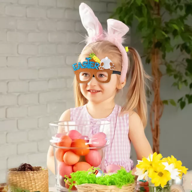 1 pz bicchieri di Pasqua Bunny Eggs Chick Glitter occhiali foto cornice oggetti di scena -xp