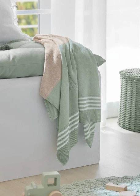 9241 Mayoral Wickeltuch Decke Baby Jungen grün gestreift NEU TOP
