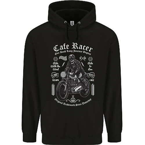 Felpa con cappuccio per moto motociclista biker bambini Cafe Racer