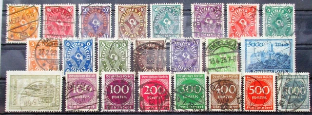DR Infla kleines Lot aus Mi. Nr. 205 - 273 gestempelt