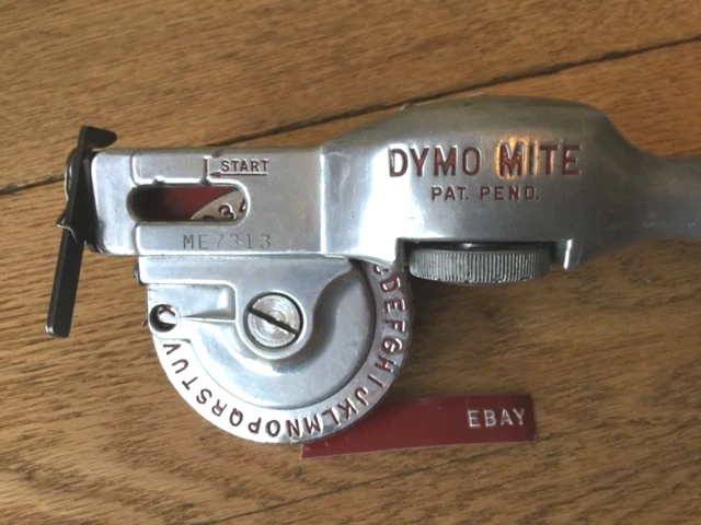 VINTAGE DYMO MITE Tapewriter Chrome Embossing Label Maker