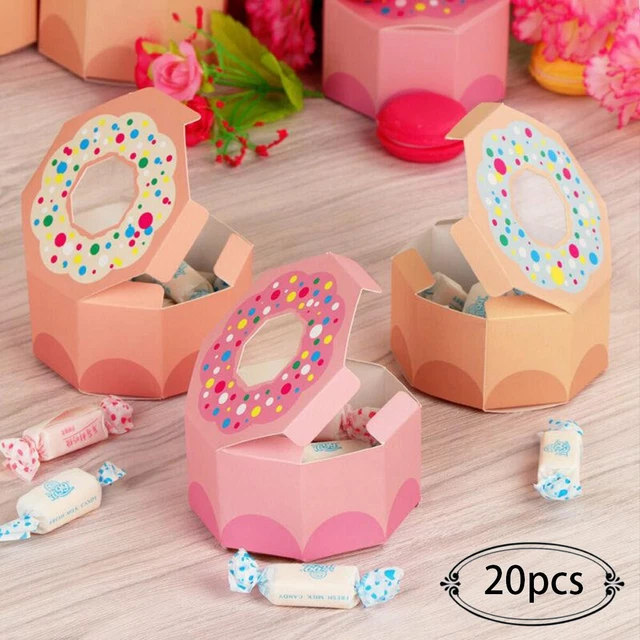 Neuf belle boîte à bonbons beignets boîte cadeau 8 * 8 * 4 cm sac remplissage