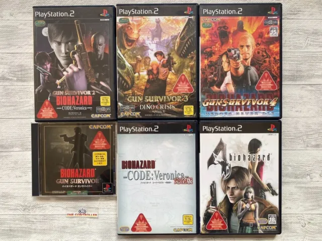 SONY PS 1 & 2 Gun Survivor 1 2 3 4 Resident Evil  Code Veronica & 4 from Japan
