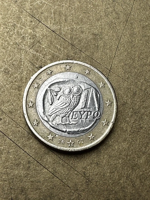 1 Euro Münze Eule Mit S Im Stern 1 EURO MÜNZE Eule Griechenland Fehlprägung S im Stern - 2002 EUR 4.444