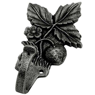 Strawberry Plant Coat Hook Pewter Finish, Solid Brass, Hickory-Belwith P27710-AP