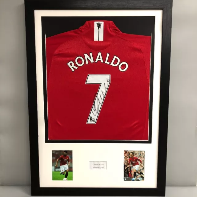 Signed Cristiano Ronaldo Shirt Framed Manchester United Football Player COA -CP