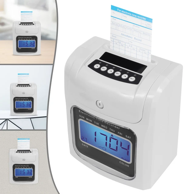 Time Data Machine US LCD EMPLOYEE Attendance Machine Time Clock Punch Card Machine ...