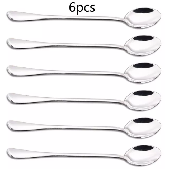 Premium Quality Silver Stainless Steel Spoons for Tea Milkshake Coffee (6PCS)