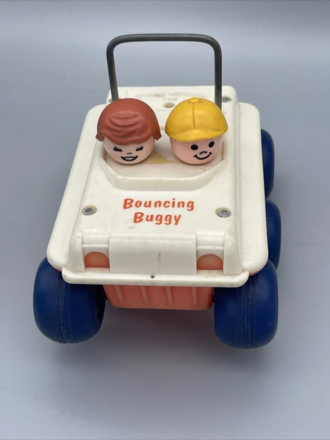 VINTAGE FISHER PRICE Bouncing Buggy Car String Pull Toy 1973 Pull Cord