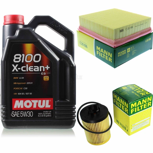 Motul 8100 X-CLEAN+ 5W-30 & Mann Filter Oil Change Kit – Perfect For Passat 2.0 TDI CKRA
