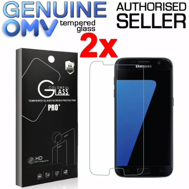 2 x GENUINE Tempered Glass Screen Protector Film for Samsung Galaxy S7 & S7 Edge