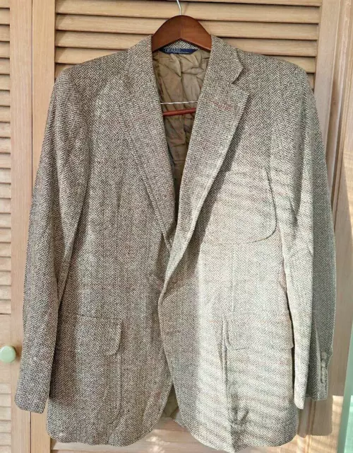 Vintage Polo by Ralph Lauren Wool Silk Tweed Blazer 38R Gorgeous!