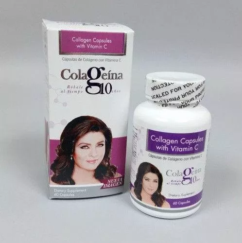 Colageina 10 Collagen Capsules with Vitamin C - 60 Capsules Anti-aging Colageno