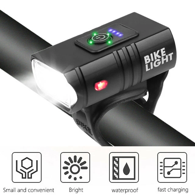 LED Bicycle Front Light 10W 6 Modes USB Rechargeable MTB Bike Front Lamp