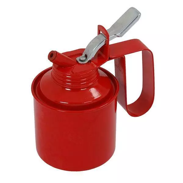 1 Pint Oil Can Garage Thumb Pump Lever Action Metal Steel With Flexible Spout