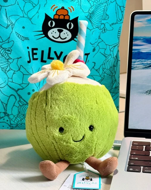 Jellycat Amuseables Aruba Coconut Peluche Nuovo Con Sacchetto Antipolvere