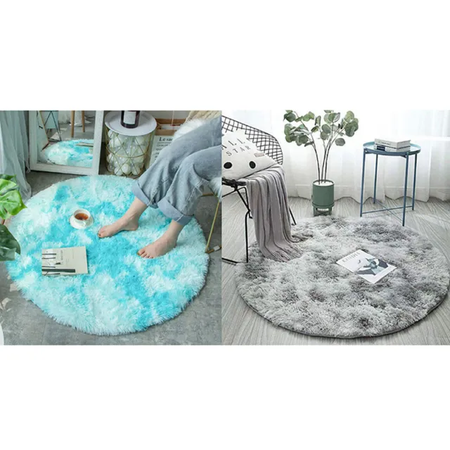 Alfombras redondas para decoración de sala de estar habitación infantil alfombras largas de felpa tapetes de dormitorio