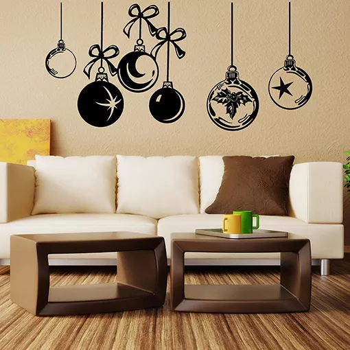 CHRISTMAS WINDOW DECORATIONS CHRISTMAS WALL Sticker BAUBLES WINDOW STICKERS  N88