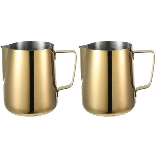 2pcs Stainless Steel Milk Pitcher Cup Milk Frothing Jug Espresso Milk Steaming