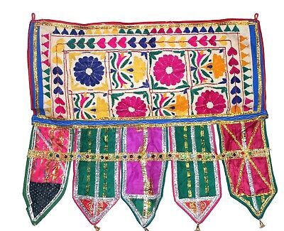 Vintage Door Valance Kutch Hand Embroidery Beautiful Banjara Tapestry Throw Rare