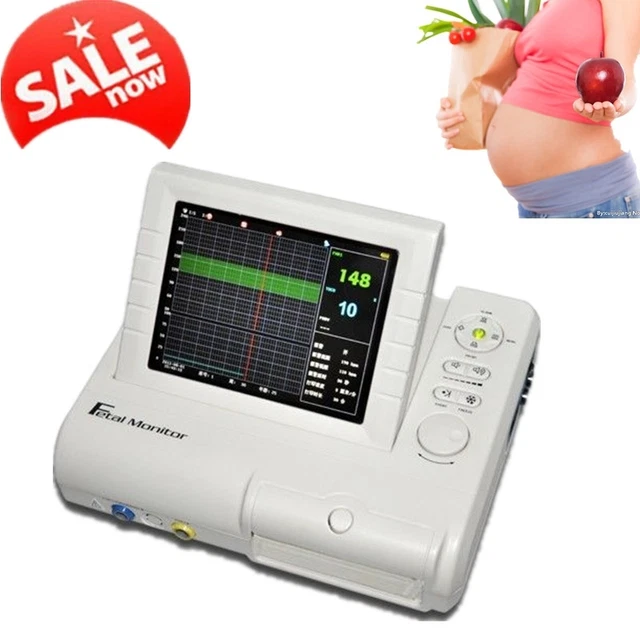 LCD Color Display Twins FHR Ultrasound TOCO Probe+ Printer Fetal Monitor 8.4" A+