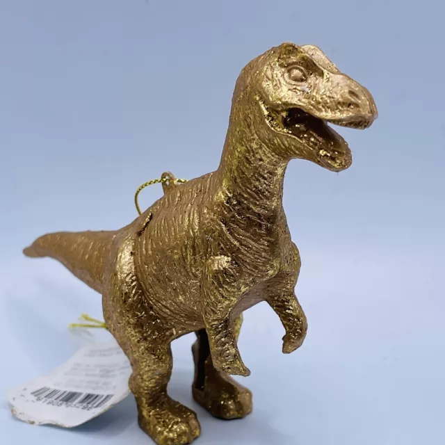 Adorno de dinosaurios Target Wondershop 2021 T Rex Dino 3,75"" dorado brillante ONS