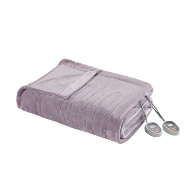 Beautyrest Heated Blanket Lavender/Twin,10-Hour Auto Shut Off