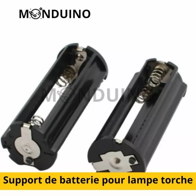 Lot de 2 support de batteries torche pour 3 piles AAA 1,5 V lampe poche torche