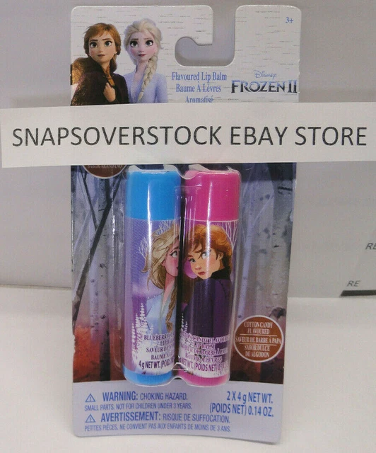 Disney Frozen Ii, 2-Pc Blueberry & Cotton Candy Flavored Lip Balm 0.14 Oz. Each