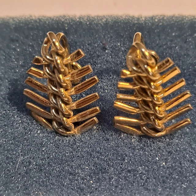 Vintage Van Dell 12K Gold Filled Earrings Screwback Woven Braid Design 1960s