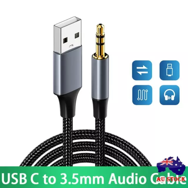 Adapter Wire USB A to 3.5 Jack Male to Male Aux Line Audio Cable USB to 3.5mm