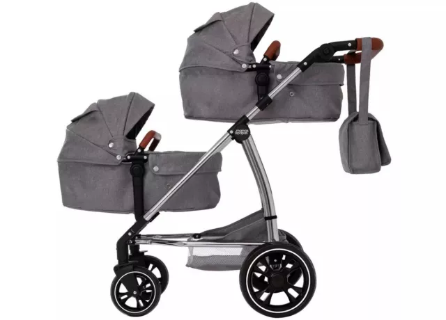 Mamas & Papas Twin Elite Dolls Pram Pushchair Girls Pretend 9 Play Modes Folding