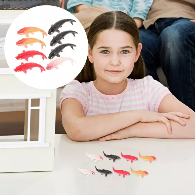 8 Pcs Jouets De Maison Poupée Plastique Faux Ornement Poisson