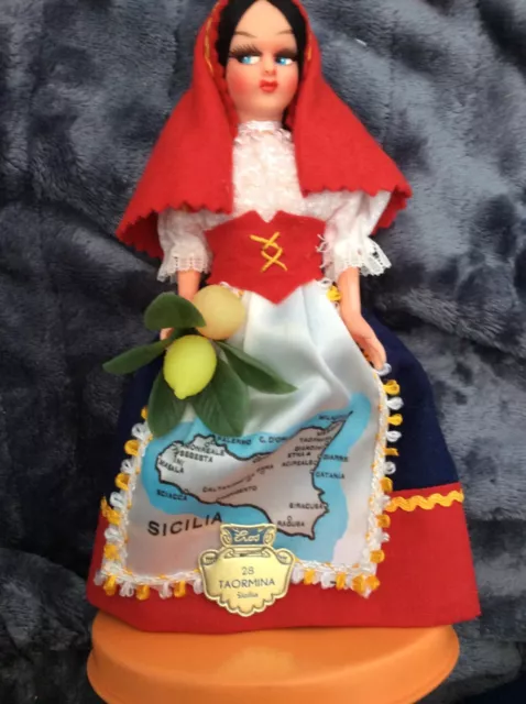 Vintage Sicilian National doll in traditional dress New