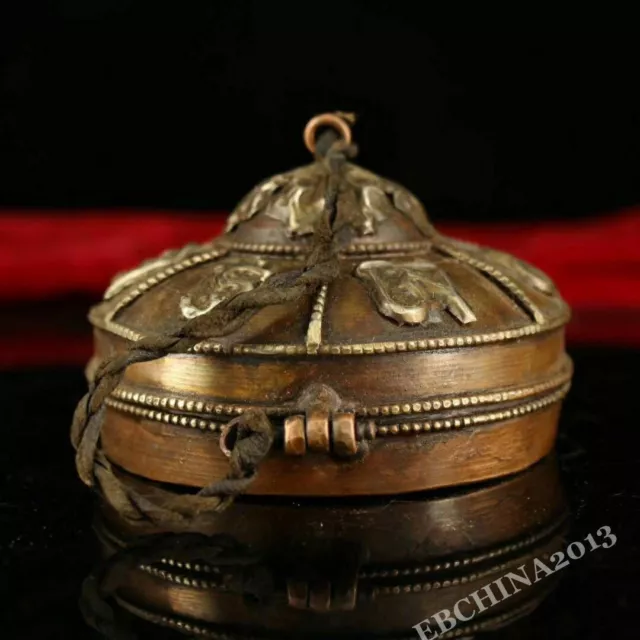 3.6" Collect Old Tibet Esoteric Buddhism Bronze Bell Vajra Dorje Phurpa Faqi