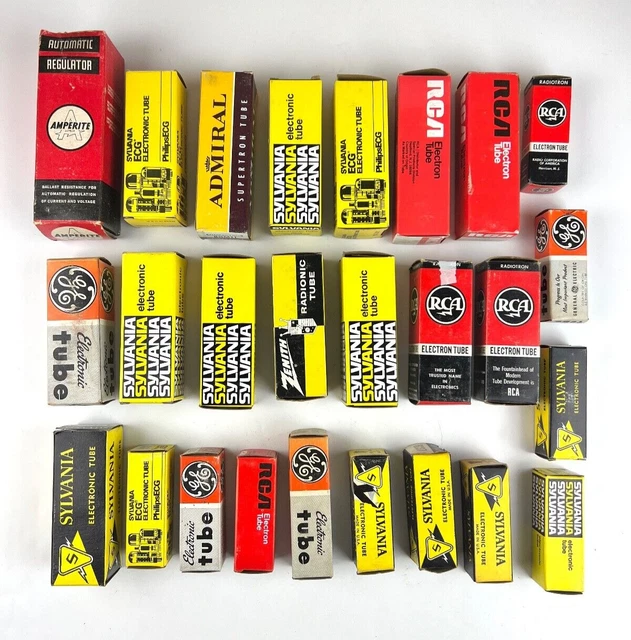 Vintage Electronic Vacuum Tubes Valves Untested Mixed Lot of 26 Pieces