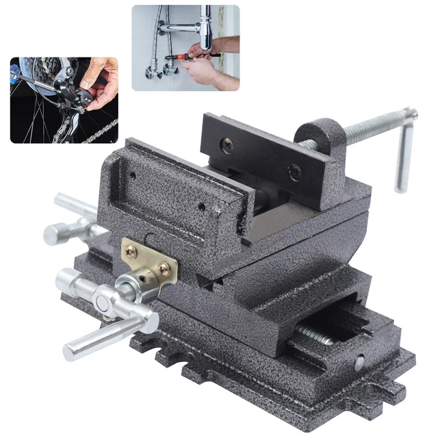 4" Cross Slide Drill Press Vise X-Y Compound Bench Vise Metal Milling Clamping