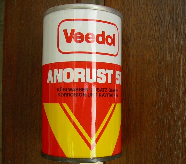 Veedol ANORUST 50 - Kühlwasserzusatz , Oldtimer Blechdose Öldose Werkstatt-Deko
