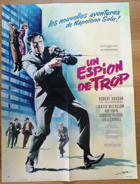 ESPION DE TROP robert vaughn affiche cinema originale 80x60 cm