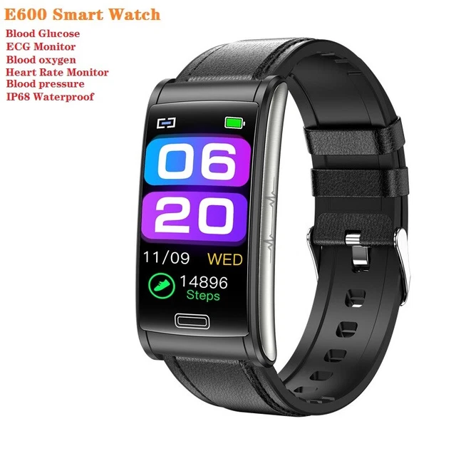 2023 E600 ECG PPG Smart Watch Blood Glucose Heart Rate Blood Pressure