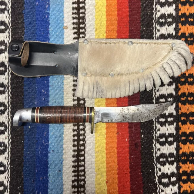 VTG Western Official Boy Scouts of America Fixed Blade Knife w/ORG Sheath