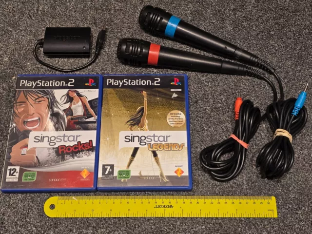 SINGSTAR SET SPIELE OFFIZIELLE USB MIKROFONE SONY PLAYSTATION 2 PS2 Rocks Legends