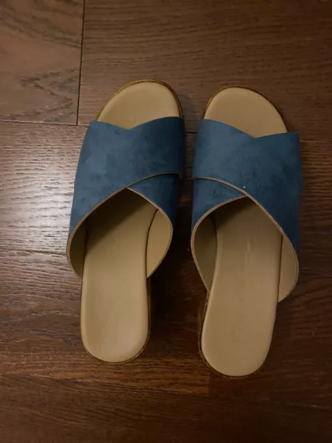 NWT Topshop Dixy Clog Sandal Blue US Size 7.5 2