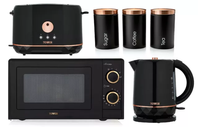 Brooklyn black and rose store gold microwave