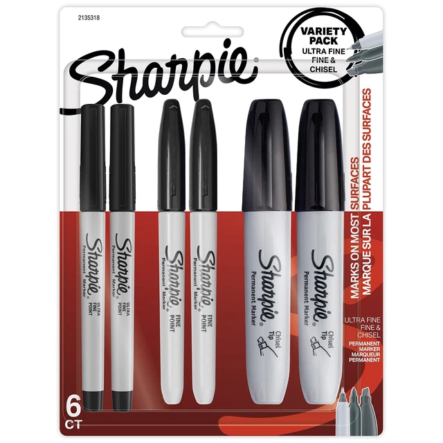 SHARPIE Permanent Markers Variety Pack Featuring Fine Ultra-Fine and Chisel-P...